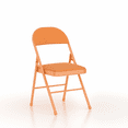 thumbnail image 2 of Javlergo Set of 4 Folding Chairs with Padded Cushion and Back, Fabric Upholstered Dining Chair Set with Metal Frame for Home, Office, Indoor, Outdoor Events, Orange, 2 of 7