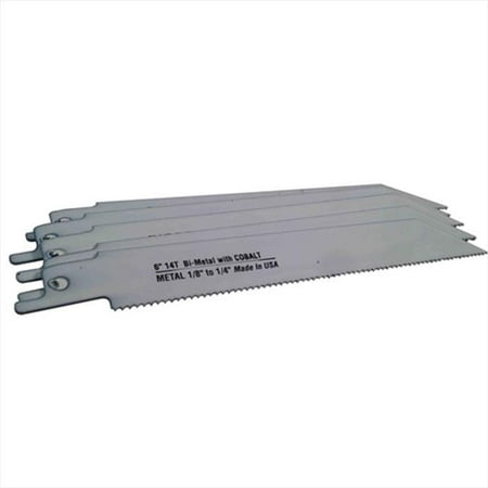 

Disston 6475-5T Blu-Mol 6 In. 14 Tpi Metal Cutting Bi-Metal Reciprocating Saw Blade- 5 Pack
