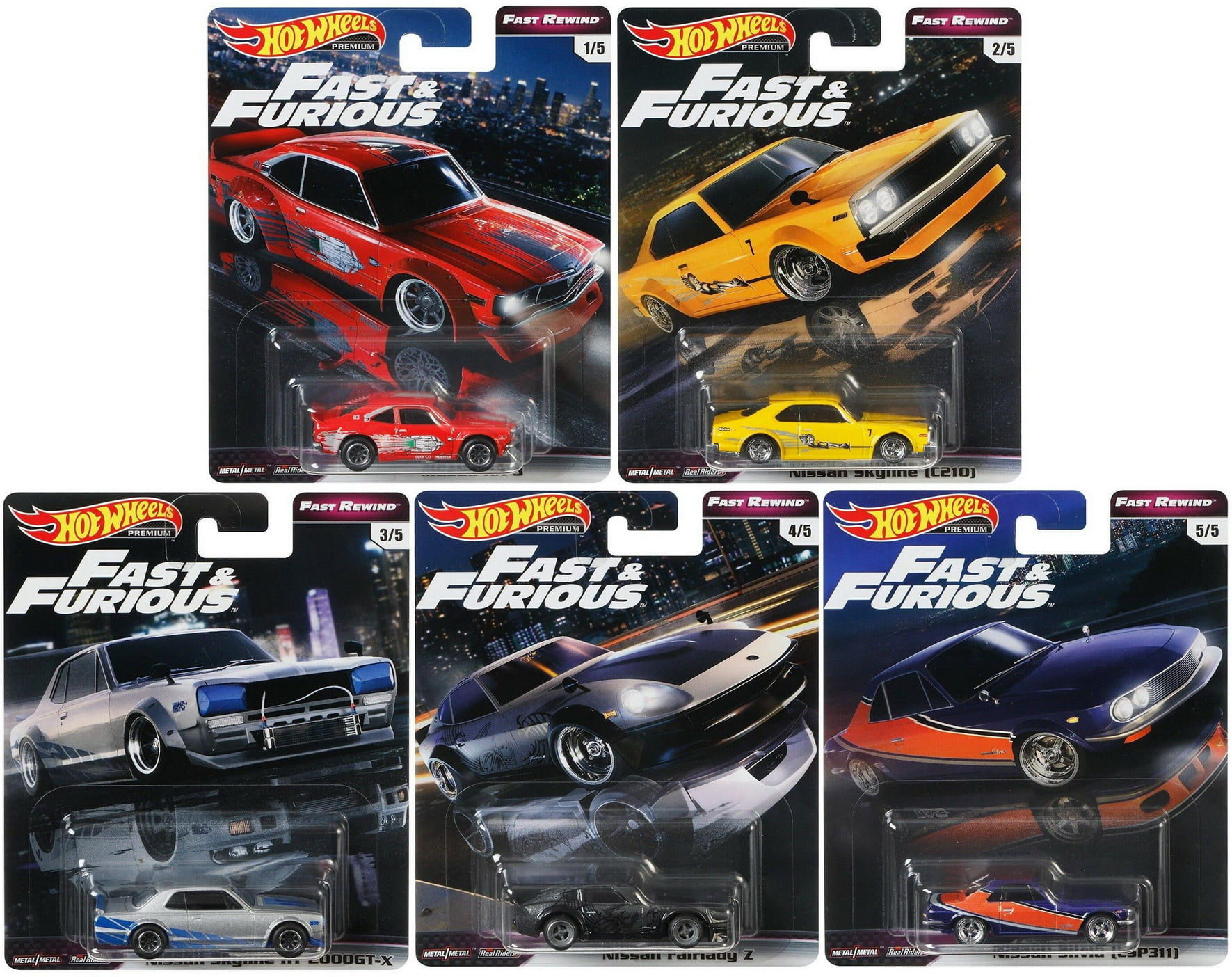 Hot Wheels 2019 Fast & Furious Original Fast Premium Bundle 5-Car Set Hotwheels