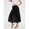 thumbnail image 6 of Raccmtaty Women's Long Skirts Hollow-Out Elastic Waist Skirts Spring Summer Casual Beach Holiday A-line Skirts, 6 of 8