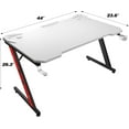 thumbnail image 2 of Hyxoo Gaming Computer Desk with Carbon Fiber Surface, Gaming Table Z Shaped Pc Home Office with Cup Holder&Headphone Hook(44 in, White), 2 of 9