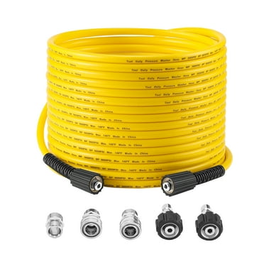 Tool Daily Pressure Washer Hose 50 FT X 1/4", Power Washer Replacement Extension Hose with M22 14mm Fitting, Kink Resistant,3/8" Quick Connect Kit For Gas & Electric Pressure Washer, 3600 PSI