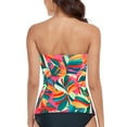 thumbnail image 3 of RELLECIGA Women's Twist Ruched Bandeau Tankini Top Black Tube Top Swimsuit Molded Cups Tummy Control Sexy Bathing Suits Top Only, 3 of 9