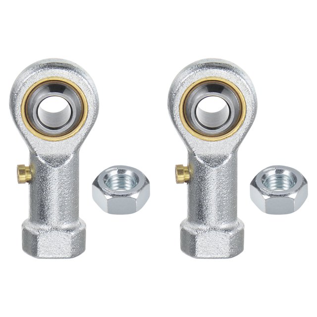 Uxcell 2-Pack PHSB4 Rod End Bearing, 1/4 Inch Bore 1/4-28 Right Thread Female Thread Steel Joint Rod Ends W Jam Nuts