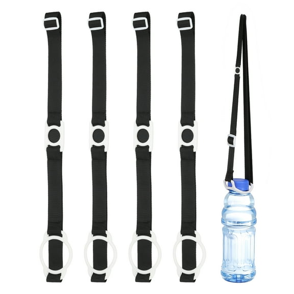 REGALWOVEN Water Bottle Lanyard Adjustable Holder Shoulder Strap for Hiking Walking Black
