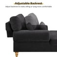 thumbnail image 4 of Condemo Modern Linen Fabric Indoor Chaise Lounge Chair for Bedroom, Living Room, Office, Black, 4 of 7
