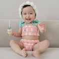 thumbnail image 4 of Mercatoo Toddlers Baby Girls Summer Swimwear Set-Floral Camisoles One 𝐏iece Bathing Suit with Sun Hat 2Pcs Outfit Swimwear, 4 of 4