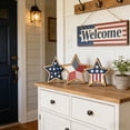 thumbnail image 6 of 3Pcs Patriotic Wooden Star Decor Set, Layered Distressed Red White Blue Star Ornaments, Dual-Use for Hang/Display 4th of July Memorial Day Independence Day Table Wall Decor, C, 6 of 6
