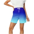 thumbnail image 2 of HVOBTTY Women's Summer Straight Leg Running Shorts Gradient Casual with Elastic Waist and Adjustable Dstring for Daily Use, 2 of 4