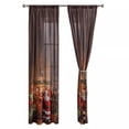 thumbnail image 1 of Naiovety Bonita cortina transparente con estampado navideño para un dormitorio elegante, fácil cuidado, cortinas de fácil instalación Kits de decoración para fiestas marrón 132*241, 1 of 6