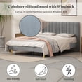thumbnail image 6 of Queen Size Upholstered Bed Frame,40.9" High Headboard,Strong Metal Frame,Wooden Slats Support,No Box Spring Needed,Easy Assembly,Velvet Fabric,Gray, 6 of 11