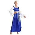 thumbnail image 2 of Manyakai Robe Maxi Ample Longueur Cheville pour Femmes, Tunique de Danse, Culte, Bleu 3TG, 2 of 7