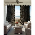 thumbnail image 6 of Leopard Print Blackout Curtains for Bedroom Living Room Darkening Curtains 54 Inch Long Chic Abstract Black Brown Animals Texture Short Curtain for Small Window Treatment Grommet Drapes 52"x54"x2, 6 of 9