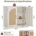 thumbnail image 2 of Leyaoyao Buffet Cabinet Sideboard with Rattan Doors, Farmhouse Storage Cabinet Coffee Bar for Dining Room Living Room Kitchen Entryway, Grey White, 2 of 10