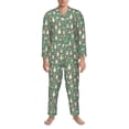 thumbnail image 3 of Naloa Mushrooms Gnome Men’s Pajamas Set - Long Sleeve Button Down Sleep Shirt and Pajama Bottoms Sleepwear Set-Large, 3 of 7