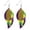 #12, variant on Mardi Gras Glitter Leather Earrings 3 Layer Feather St. Patrick's Day Earrings