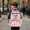 thumbnail image 4 of HUIACONG Pink Koala Bubble Tea Print School Backpack for Girls Age 5-16 Water Resistant Multi Pockets Adjustable Padded Straps Large Capacity Lightweight Bookbag for School Travel Daily Use, 4 of 7