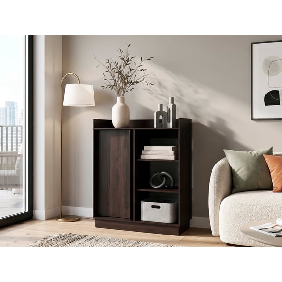 DEPOT E-SHOP Seldovia Storage Sideboard Cabinet with Doors and Interior Shelves, Modern Buffet Cabinet for Dining Room, Living Room, Entryway and Kitchen