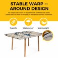 thumbnail image 4 of Texas Star Vintage Table Cloths for 5 Foot Rectangle Tables, Retro Navy Blue Berry Wooden Patio Waterproof Elastic Fitted Tablecloths, Washable Rectangular Table Cover for Camping, 4 of 8