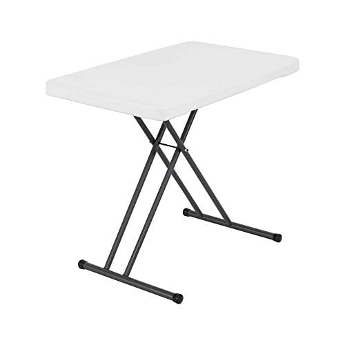 Lifetime 28241 Adjustable Folding Laptop Table TV Tray, 30 inch, White