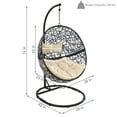 thumbnail image 3 of Sunnydaze Jackson Resin Wicker Egg Hanging Chair with Cushions and Stand, Cream, 3 of 8