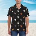 thumbnail image 4 of Balery Funny Chicken Print Men's Hawaiian Shirts Short Sleeve Beach Shirt Relaxed Fit Vacation Button Down Shirts-Small, 4 of 9
