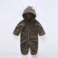 thumbnail image 4 of XFHLMJFF Bear Ears Jumpsuits Baby Long Sleeve Solid Color Cartoon Animal Hooded Coveralls Thick Warm Climbing Winter One Piece for 12-18 Months, 4 of 9