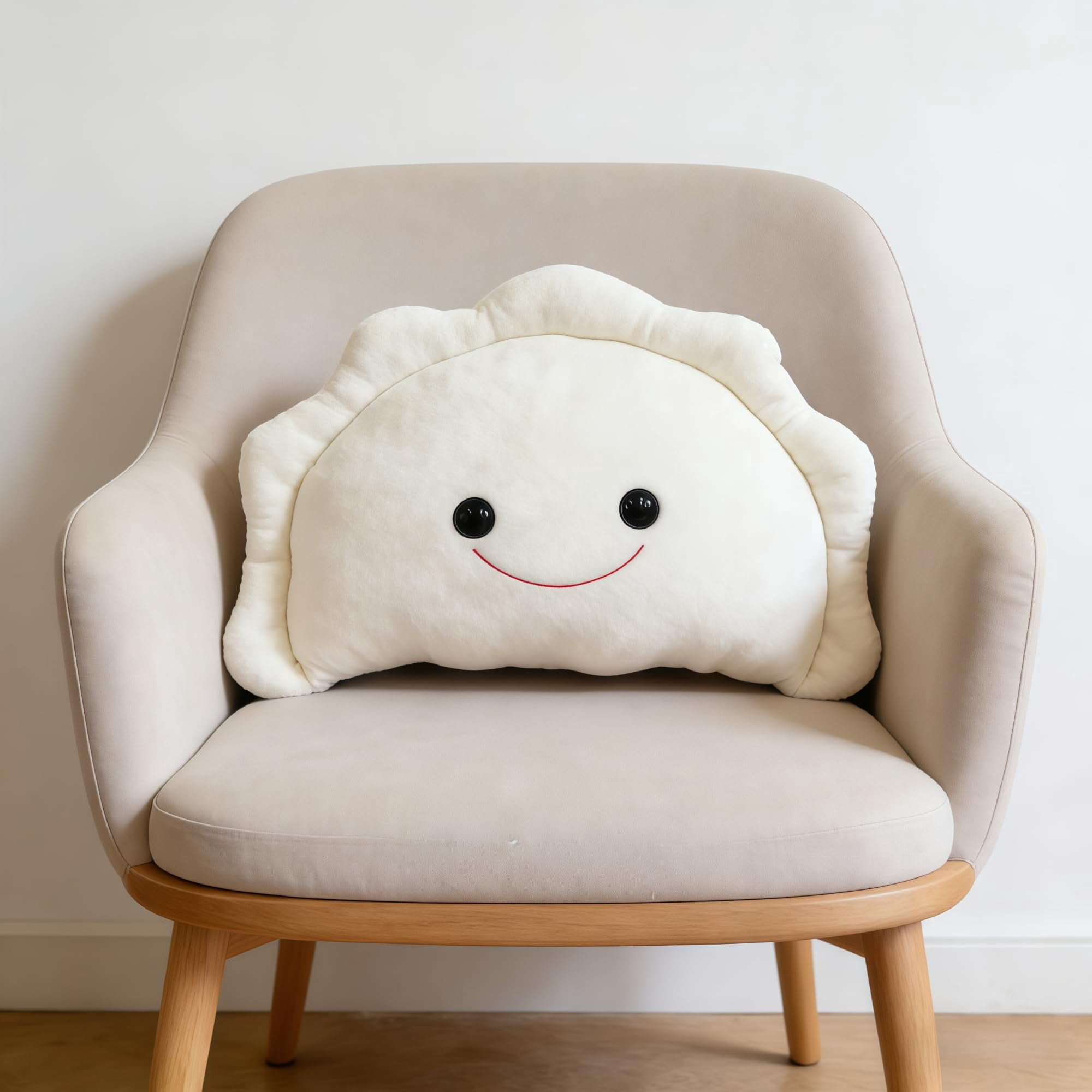 Cute Pierogi Pillow, Dumpling Throw Pillow for Sofa - Soft Plush Polish Food Plushie, Funny Cushion for Chair, Bedroom, Couch Home Decor(White1PCS)