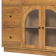 thumbnail image 4 of Christopher Knight Home 55.1" Large Storage Cabinet with 7 Drawers and 2 Glass Doors, Wood Frame, Natural, 4 of 12