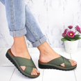 thumbnail image 1 of Women Platform Wedge Sliders Slip On Sandals Flat Slippers Summer Shoes, 1 of 2