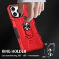 thumbnail image 3 of TECH CIRCLE for iPhone 16 Pro Max Case with Stand Ring Holder, Camera Protection Shockproof Protective Bumper Durable Hybrid Case Cover Support Car Mount Holder for iPhone 16 Pro Max 2024,Red, 3 of 10