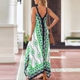 thumbnail image 4 of Robes Maxi Sans Manches pour Femmes Décontractées Vacances Été Plage Robe d'Été Col en V Robe Nuisette, 4 of 4
