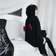 thumbnail image 4 of Sudadera con capucha y alas de diablo para mujer, informal, holgada, de manga larga, 4 of 5