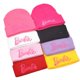 thumbnail image 5 of Gorro de punto con letras bordadas para otoño e invierno, bonito gorro rosa para mujer, gorro de lana cálido y resistente al viento para exteriores, 5 of 6