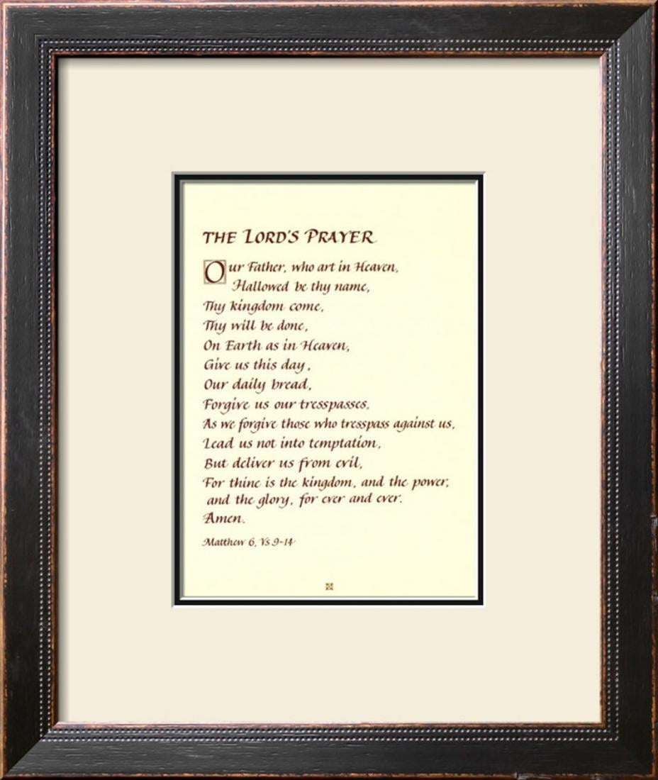 The Lord's Prayer Framed Art Print Wall Art 19x23