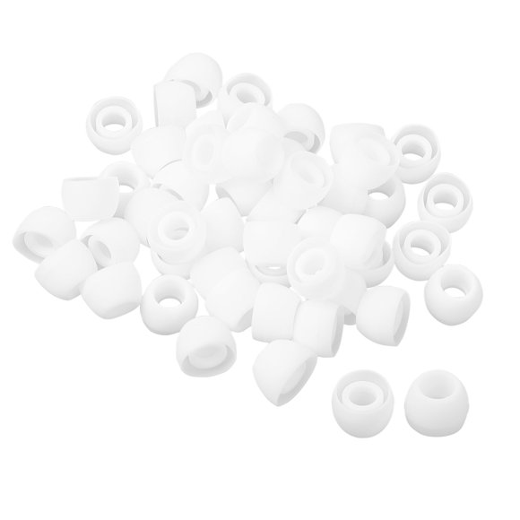 Unique Bargains 50 Pcs White In Ear Soft Silicone Earbuds Cap Pads Tip Cover Replacement