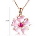 thumbnail image 2 of Rose Gold Cherry Blossoms Necklace for Graduation Pink Beautiful Artificial Stone Crystal Necklace Best Gifts for Women Friend Lover, 2 of 7