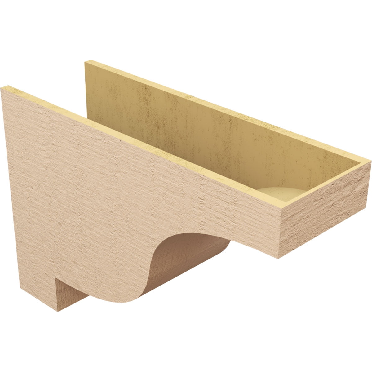 12"W x 36"D x 24"H Classic Newport Rough Cedar Woodgrain TimberThane Corbel, Primed Tan