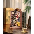 thumbnail image 3 of Book Nook Kit For Adults DIY Miniature Kit With Lights Silent Corner Study Booknook Model Kits For Adults To Build 3D Wooden Puzzle For Desk Library Bookshelf Decoration, 3 of 9