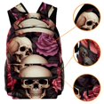 thumbnail image 3 of Lightweight Backpack Roses and Skull School Bag Travel Laptop Daypack for Men Women Casual Rucksack, 3 of 6