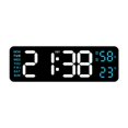 thumbnail image 1 of Reloj despertador digital, pantalla LED,  degreeC/ degreeF, temperatura electrónica de 12/24 horas y Azul, 1 of 9