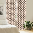 thumbnail image 2 of Ambesonne Ikat Curtains, Peacock Tail Oval Pattern, Pair of 28"x63", Cream Vermilion Black, 2 of 5