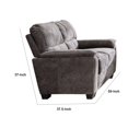 thumbnail image 5 of Bram 59 Inch Loveseat, Soft Velvet Upholstery and Pillow Top Armrests, Gray, 5 of 5