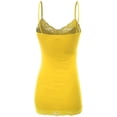 thumbnail image 3 of Bozzolo Women Junior & Plus Adjustable Spaghetti Strap Lace Trim Tunic Tank Top Camisoles, 3 of 5