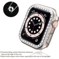 thumbnail image 2 of 2 Pack Bling Case pour Apple Watch 40mm avec Protecteur d'Écran en Verre Trempé Intégré, iWatch Série 6 SE 5 4 Protection Tous Ronds PC Dur Protection Complète des Bords Diamant Couverture Accessoires pour les Femmes Filles, 2 of 5