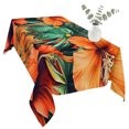 thumbnail image 2 of Burnt Orange Floral Table Cloth Waterproof Tablecloths, Tropical Botanical Leaves Floral Tablecloth Dining Table Cover for Kitchen Party Tabletop Outdoor, Rectangle Tablecloth 54x108 Inch, 2 of 9