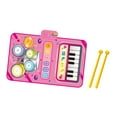 thumbnail image 4 of Alfombra de piano de bebé con 6 instrumentos impermeables a impermeabilización de aprendizaje temprano Educational 2 en 1 manta de tambor de piano rosa, 4 of 10