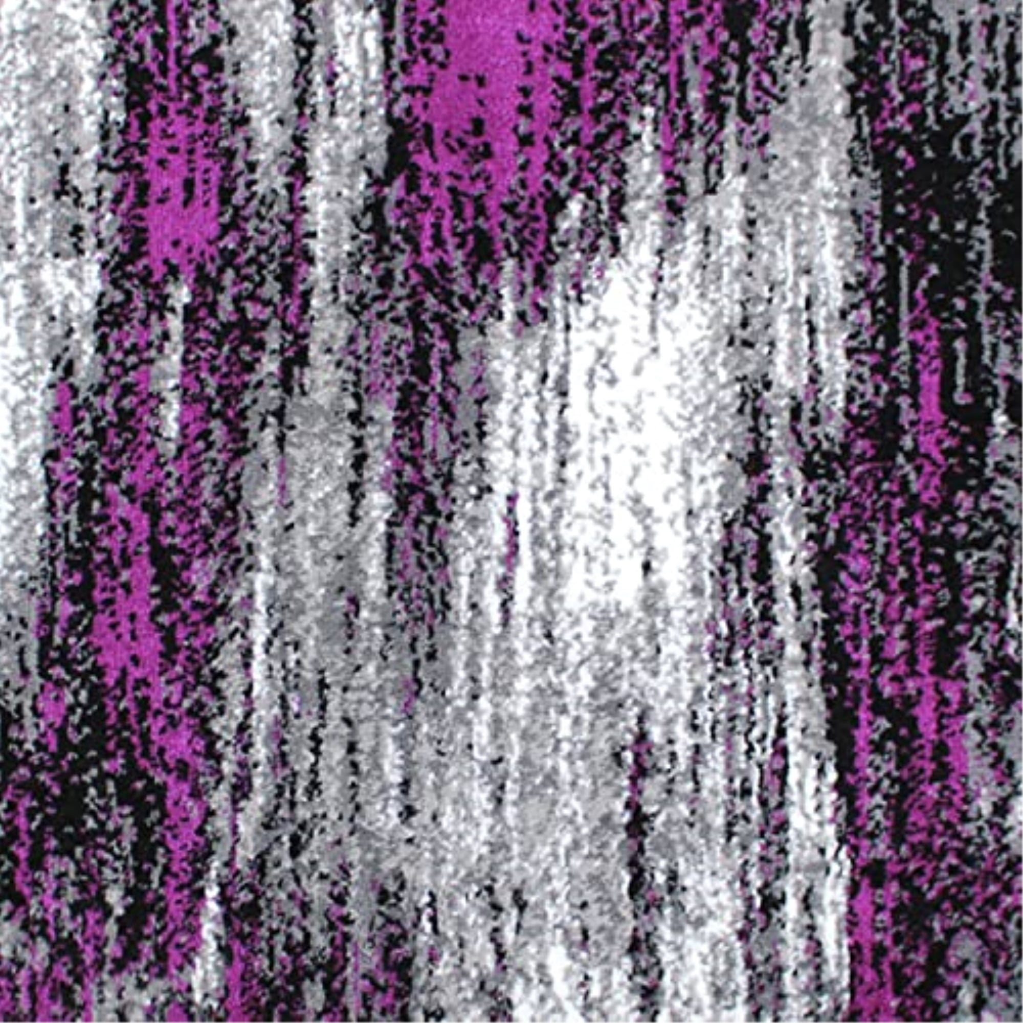 Flash Furniture Rylan Rectangular Contemporary Grey, Purple Area Rug, 2' x 7'