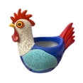 thumbnail image 2 of Maceta de pollo, contenedor de brochas de maquillaje, figura de pollo, adorno de resina, recipientes para plantas, florero para escritorio y hogar, 2 of 9