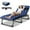 Black Cot w/ Blue Mattress & Pillow, variant on Slsy Folding Camping Cots for Adults, Adjustable 4-Position Reclining Folding Chaise with Mattress & Pillow, Portable Folding Lounge Chair Sleeping Cots Bed